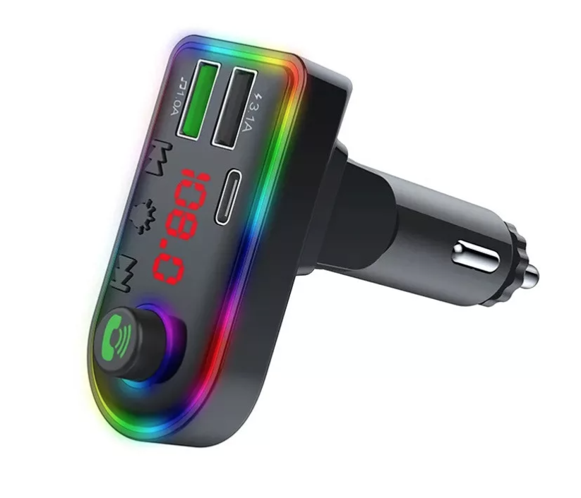Modulator FM Bluetooth Andowl Q C75 cu 2 porturi USB + 1 port PD 5V/3.1A lumini RGB